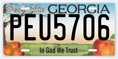 GA license plate PEU5706