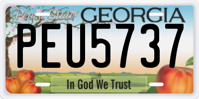 GA license plate PEU5737
