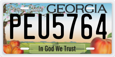 GA license plate PEU5764