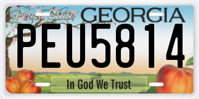 GA license plate PEU5814