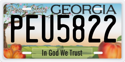 GA license plate PEU5822