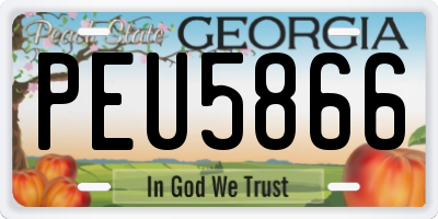 GA license plate PEU5866