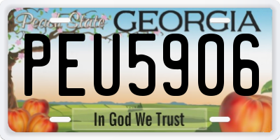 GA license plate PEU5906