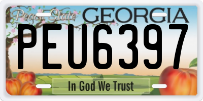 GA license plate PEU6397
