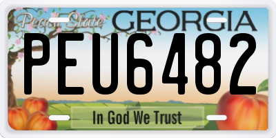 GA license plate PEU6482
