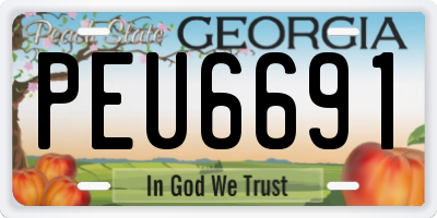 GA license plate PEU6691