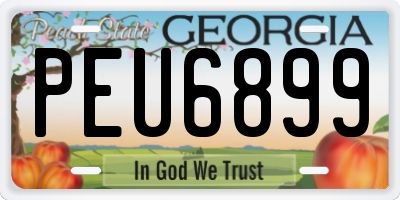 GA license plate PEU6899