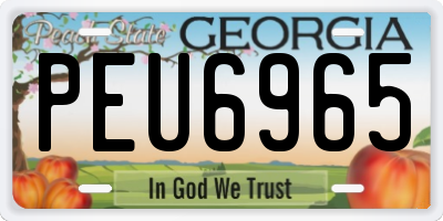 GA license plate PEU6965
