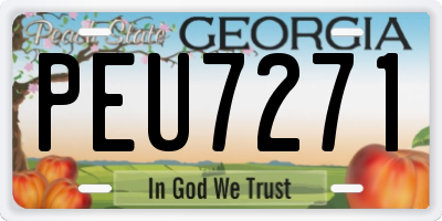 GA license plate PEU7271