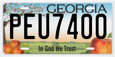 GA license plate PEU7400