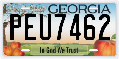GA license plate PEU7462