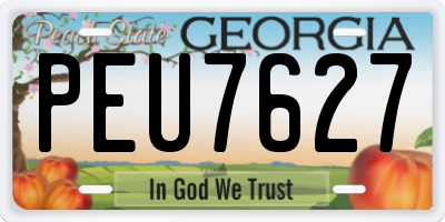 GA license plate PEU7627