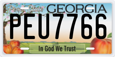 GA license plate PEU7766