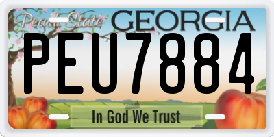 GA license plate PEU7884