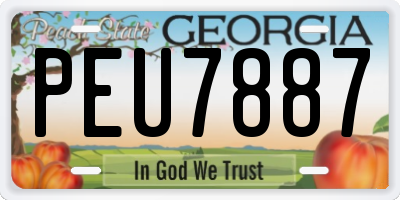 GA license plate PEU7887