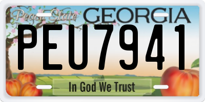 GA license plate PEU7941