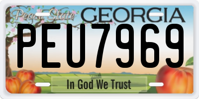 GA license plate PEU7969