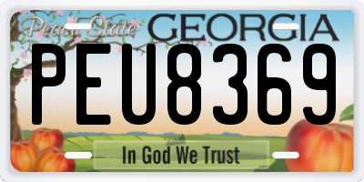 GA license plate PEU8369