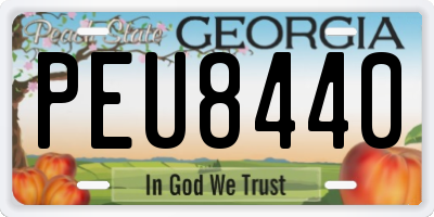 GA license plate PEU8440