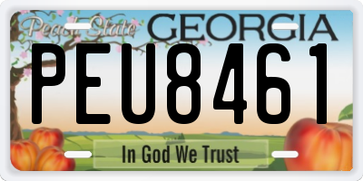 GA license plate PEU8461