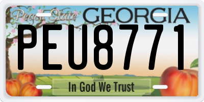 GA license plate PEU8771