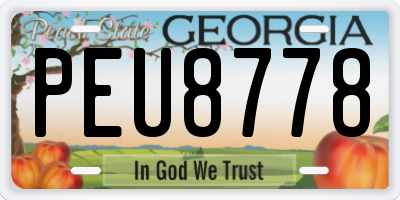 GA license plate PEU8778