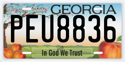 GA license plate PEU8836