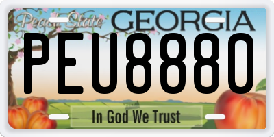 GA license plate PEU8880