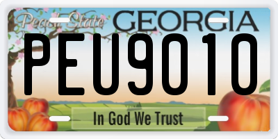GA license plate PEU9010