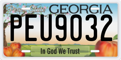 GA license plate PEU9032