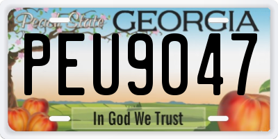 GA license plate PEU9047