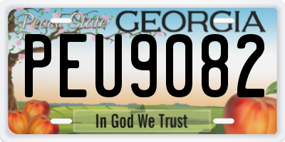 GA license plate PEU9082