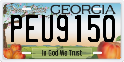 GA license plate PEU9150