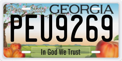 GA license plate PEU9269
