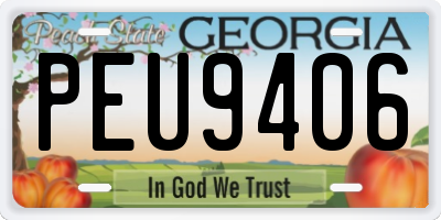 GA license plate PEU9406