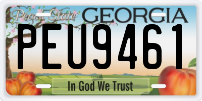GA license plate PEU9461