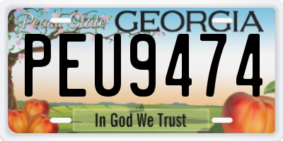GA license plate PEU9474