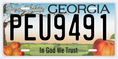 GA license plate PEU9491