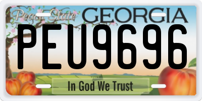 GA license plate PEU9696