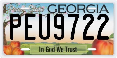 GA license plate PEU9722