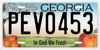 GA license plate PEV0453