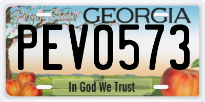 GA license plate PEV0573