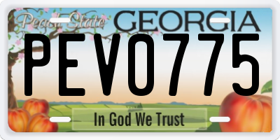 GA license plate PEV0775