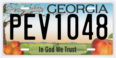 GA license plate PEV1048