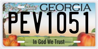 GA license plate PEV1051