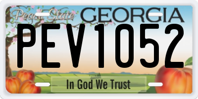 GA license plate PEV1052