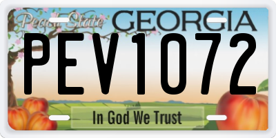 GA license plate PEV1072