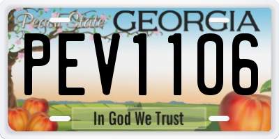 GA license plate PEV1106