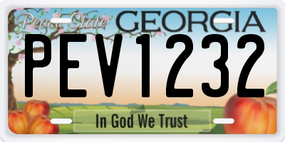 GA license plate PEV1232