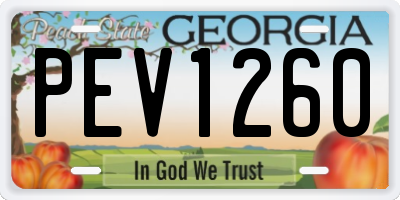 GA license plate PEV1260